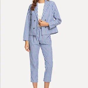 Blue/White Pin Suit XL